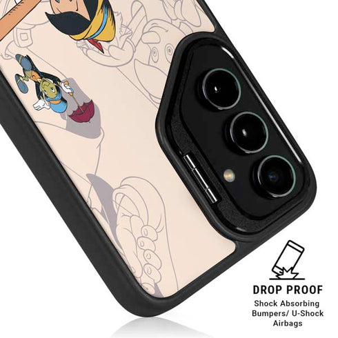 Disney Pinocchio and Jiminy Cricket Galaxy S25 Kickstand Case
